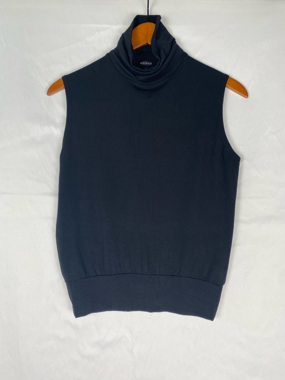 BLEUSALT The‎ Sleeveless Turtleneck Lite Size 0 Black Soft Stretchy